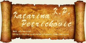 Katarina Petričković vizit kartica